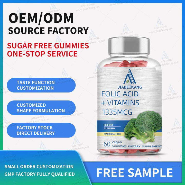 Folic Acid Gummies 1000 mcg (1 mg) - an Essential Prenatal Vitamins for Mom & Baby - Vitamin B9-120 Vegan Gummies (1) - Capsule Gummy Manufacturer