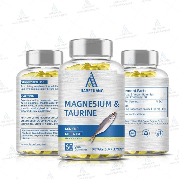 Magnesium Taurate Gummies 1800mg, Magnesium Taurate Supplement, High Absorption Magnesium Taurate chewable for Kid and Adults, Muscle and Heart Health Support, Vegan, Gluten Free, 60 Counts - Capsule Gummy Manufacturer